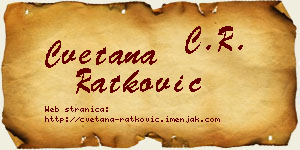 Cvetana Ratković vizit kartica